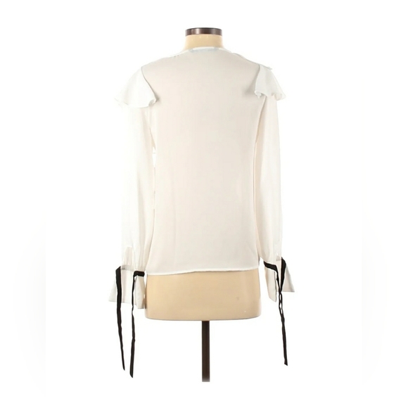 Zara Women Ivory Long Sleeve Blouse - Picture 2 of 10